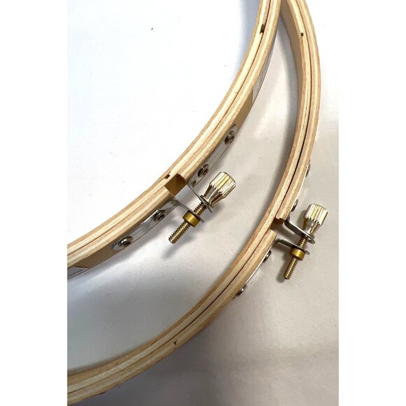 Wooden Embroidery Hoop Set Of 2- 9" By Westex Corp With Brass Screw Clasp For Ne - Picture 2 of 3
